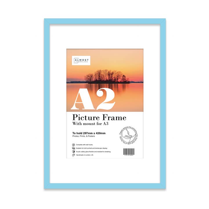 light blue A2 Picture Frame With mount for A3 for wholesale by WholesaleFrames.co.uk