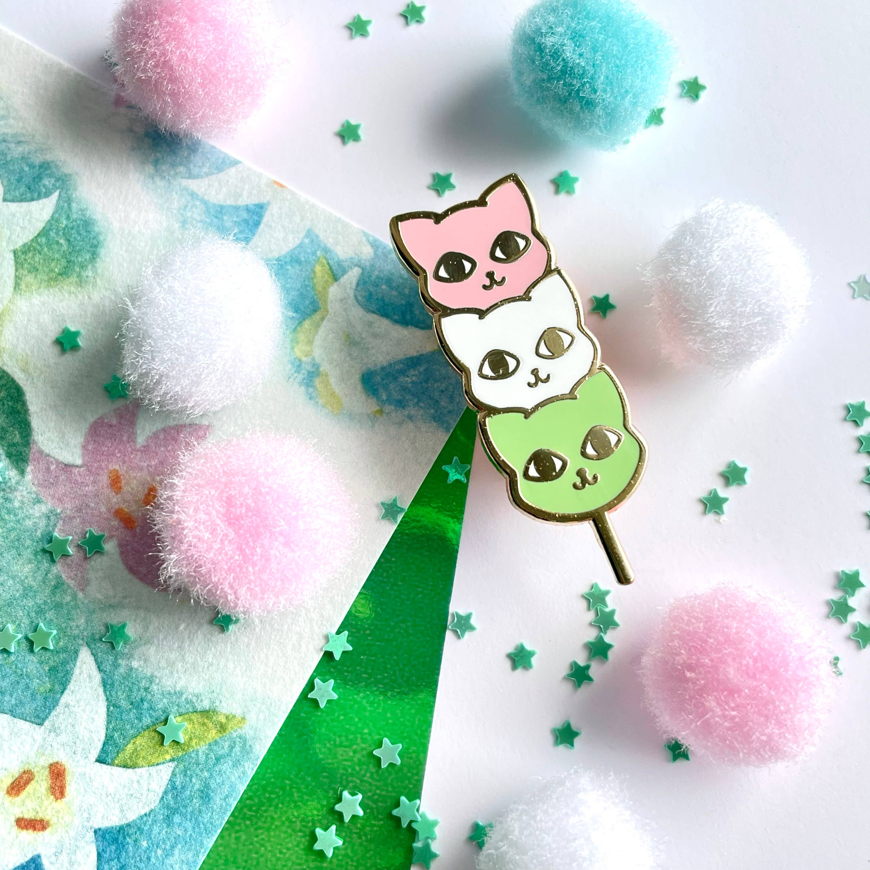 Shishido Creative - Wholesale Lapel Pin/Button - Nyango • Kitty Cat Dango Japanese Enamel Pins1