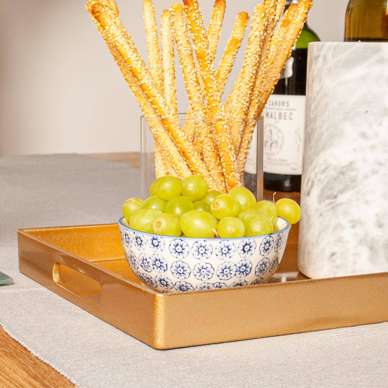 Rinkit Ltd – wholesale Serving tray – Argon Tableware Rectangle Serving Tray -34.5cm - Gold2