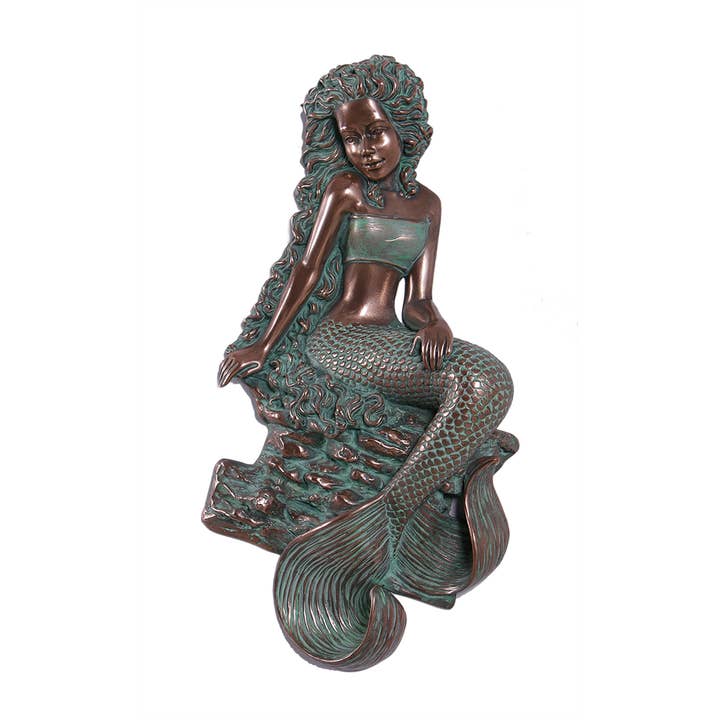 "Melody" Little Mermaid Wall Decor Verde Bronze13 X 4.5 X 25 for wholesale by Nautical Tropical Imports