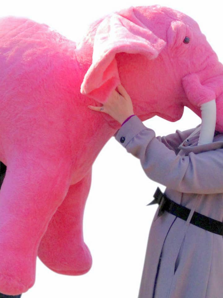 Éléphant rose géant en peluche fabriqué aux États-Unis, énorme 54 pouces pour la vente par Big Plush