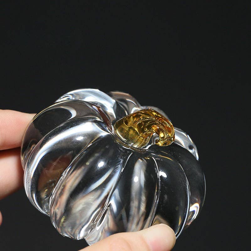 Gohobi （We cover U.S. import duties） - Wholesale Decorative Tabletop Object - Gohobi Pate de Verre Pumpkin Halloween Glass Ornament Teapot Lid Stand Paperweight11