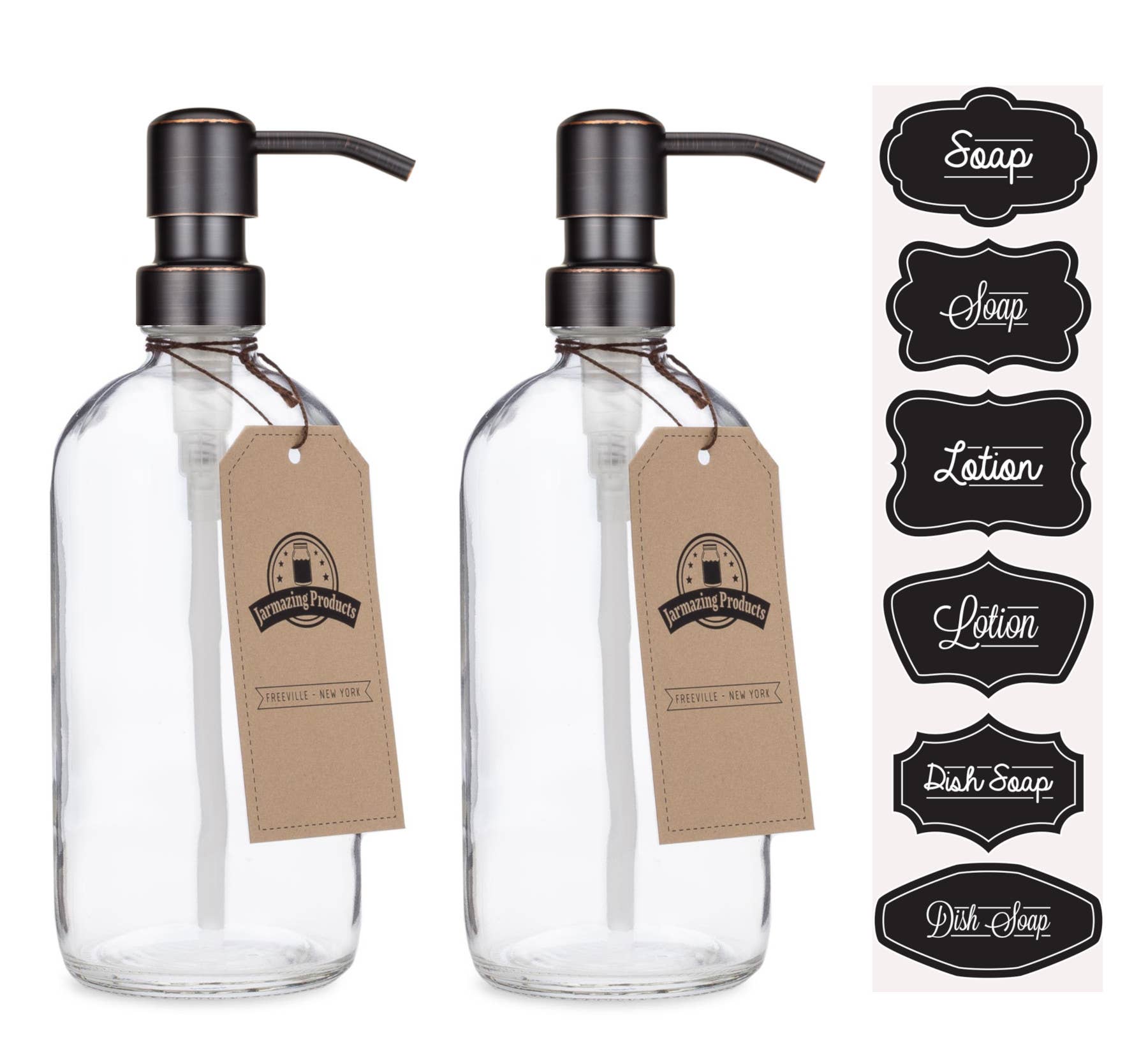 Jarmazing Products - Wholesale Soap Dispenser - Clear Glass 16oz Bottle Soap and Lotion Dispenser7
