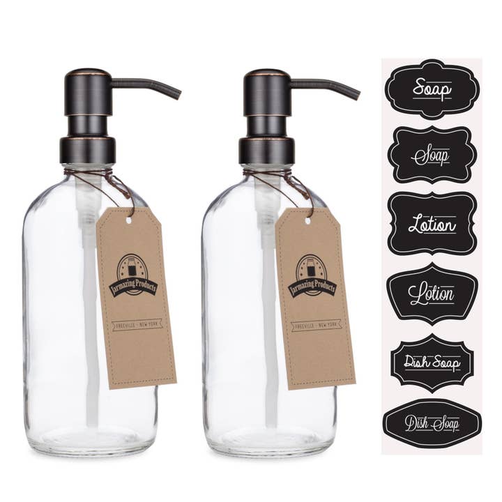 Jarmazing Products - Wholesale Soap Dispenser - Clear Glass 16oz Bottle Soap and Lotion Dispenser7