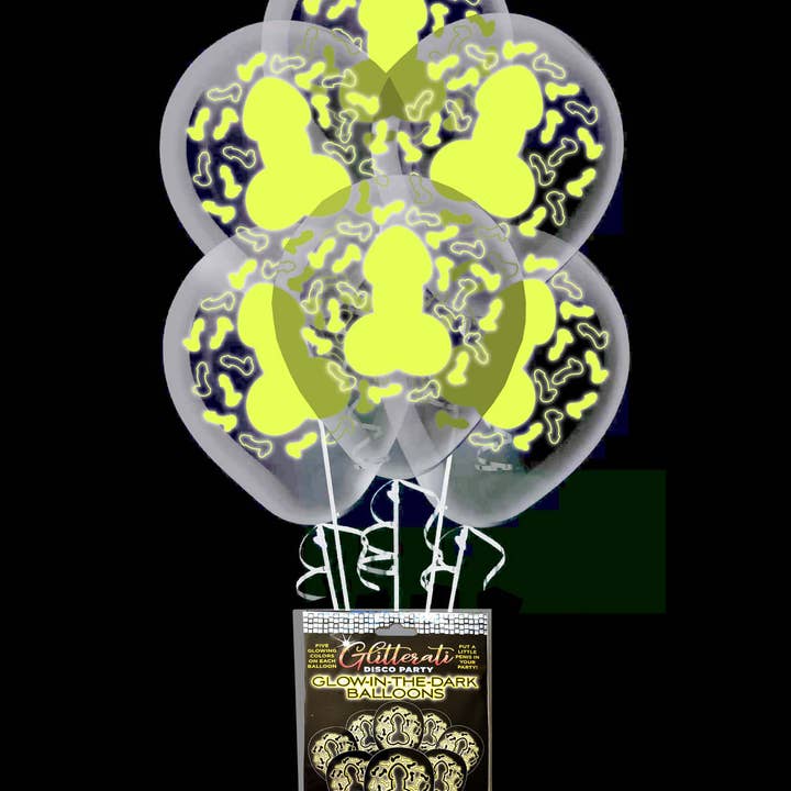 Little Genie Productions - Wholesale Balloon - Glitterati Disco Penis Glow Balloons1