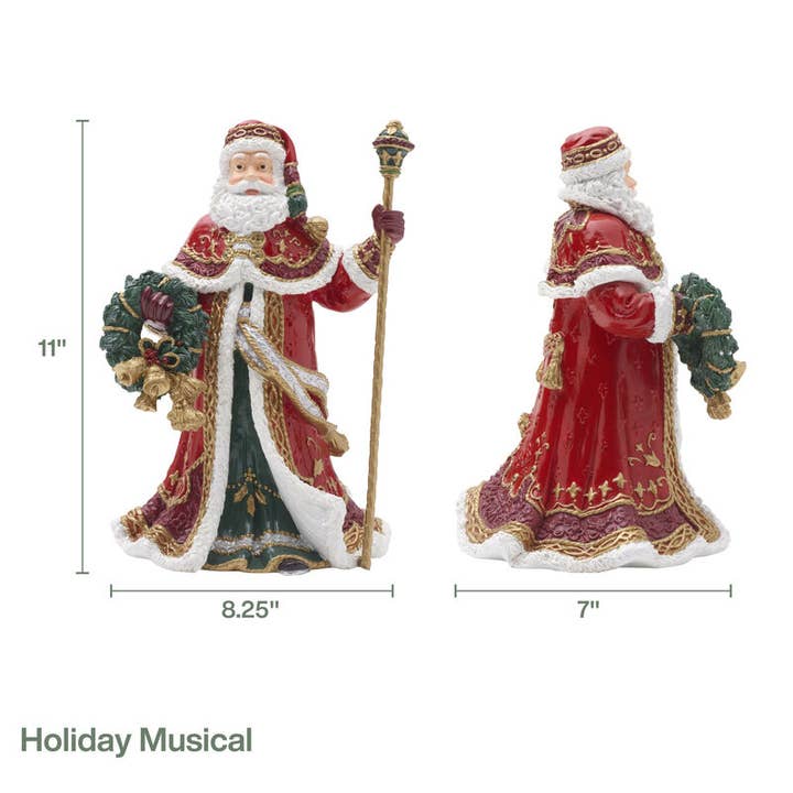 RED Fitz & Floyd Noel Holiday Santa Musical Gift Box Pkg for wholesale on Faire4