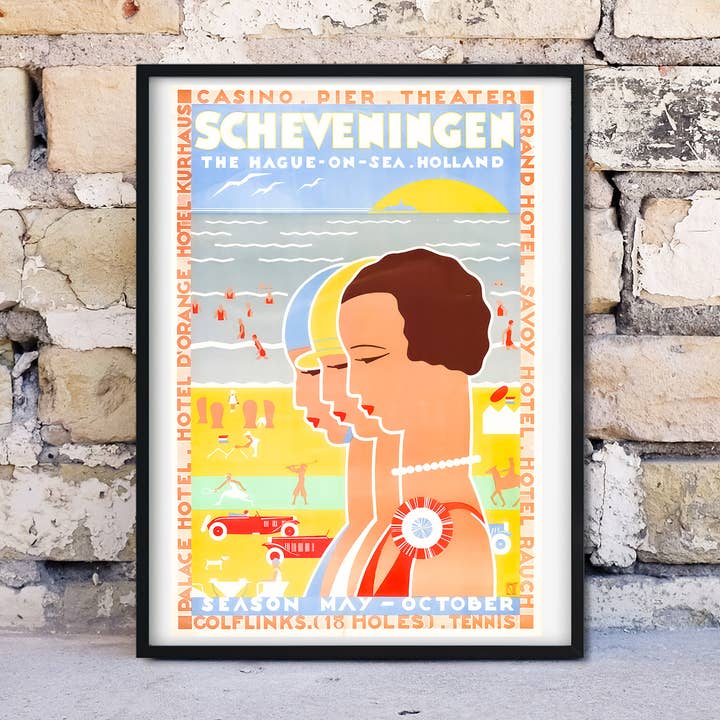 Gerahmter antiker Reiseposter für den Großhandel von Lelloliving