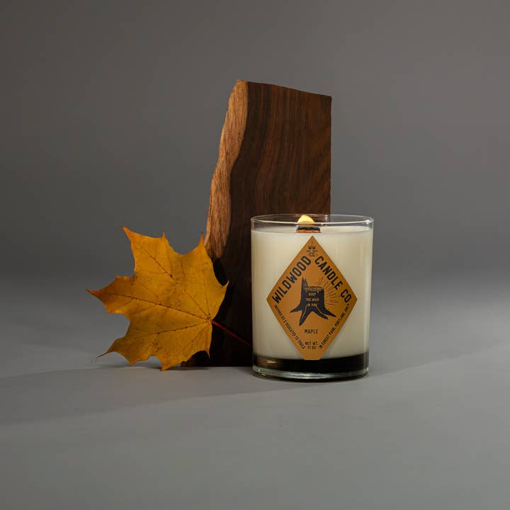Wildwood Candle Co. - Wholesale Jar/Filled Candle - 11 oz Maple Soy Candle - Sweet Potato Nutmeg Maple Syrup1