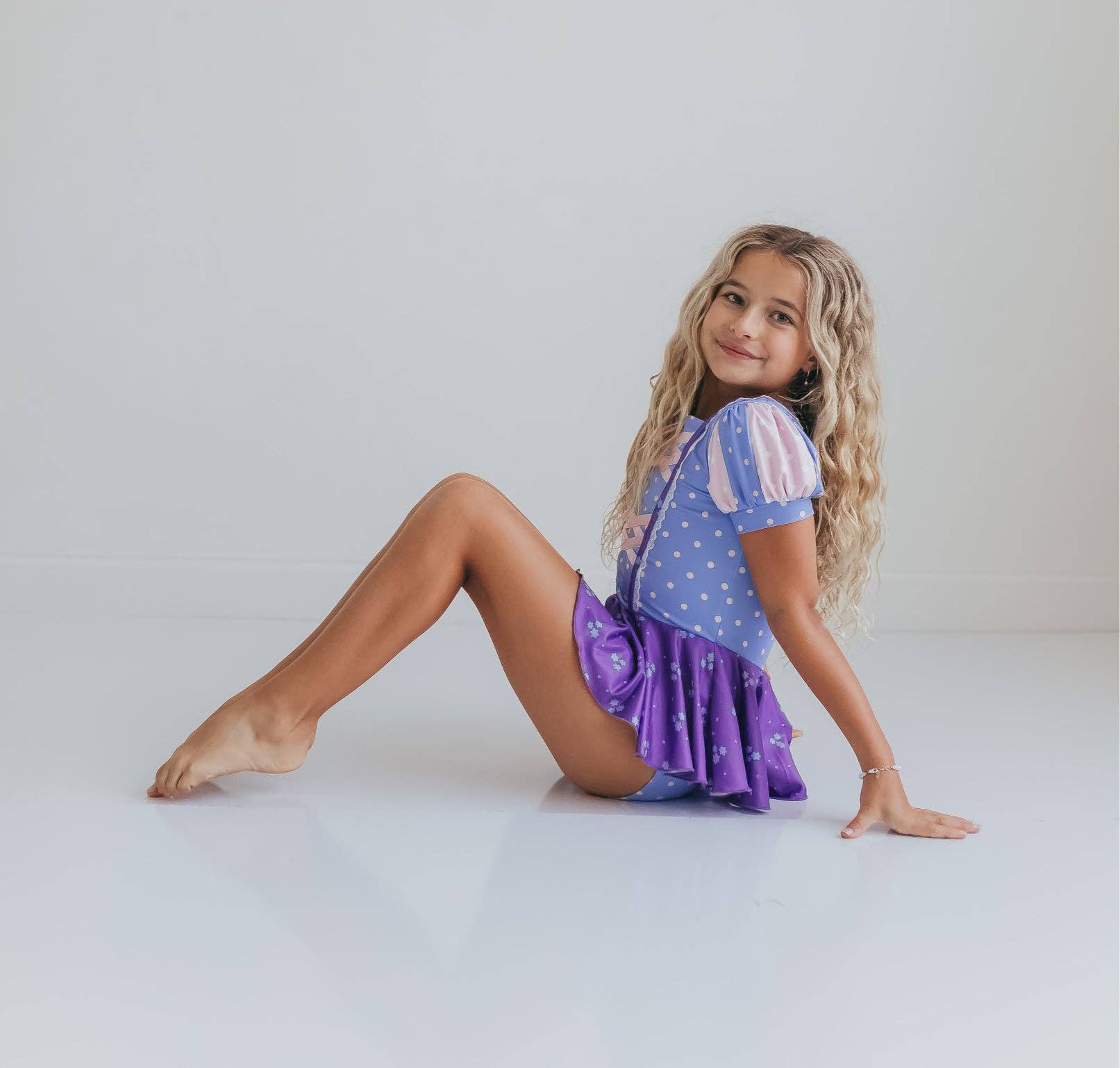 Oopsie Daisy - Vente Justaucorps – enfant - Justaucorps de danse patinage à jupe princesse lavande pour enfants4