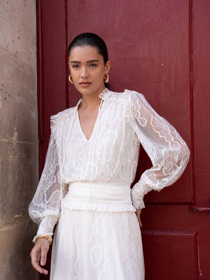 CHOKLATE PARIS - Wholesale Blouse - Women's - September blouse with V-neck - 80966-20