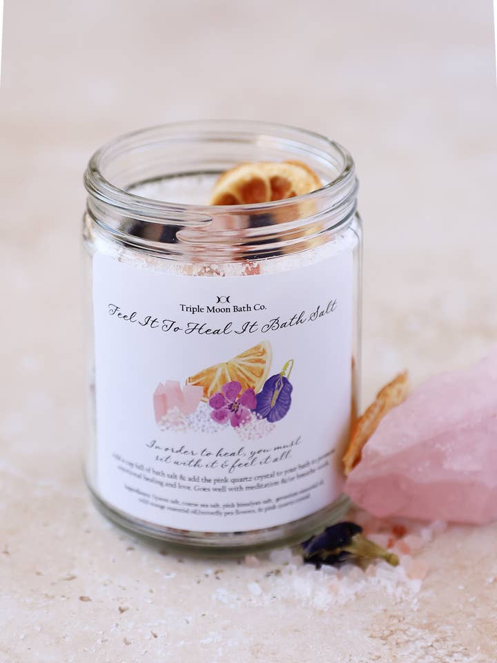 Feel It To Heal It Badesalzglas für den Großhandel von Triple Moon Bath Co.