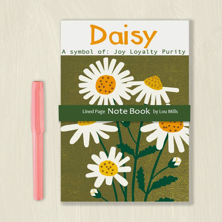 Daisy Notebook for wholesale by Lou Mills