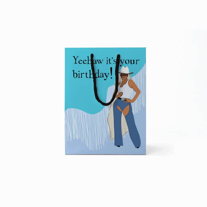 Drawn Goods - Vente Pochette cadeau - Sac cadeau Yeehaw Its Your Birthday Beyonce1