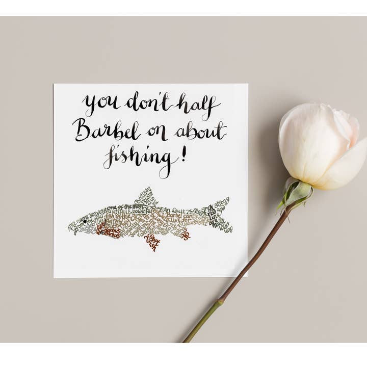 Barbel 'Gone Fishing' Birthday Card for wholesale by Nicole Elders