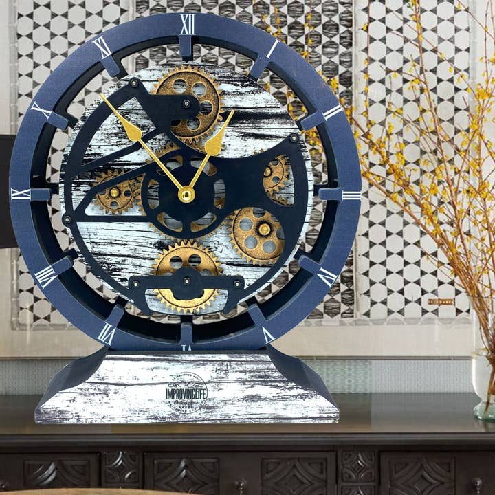 The Gears Clock - Wholesale Wall Clock - CANADA LINE WALL-DESK CLOCK 16 INCH GREY&WHITE20