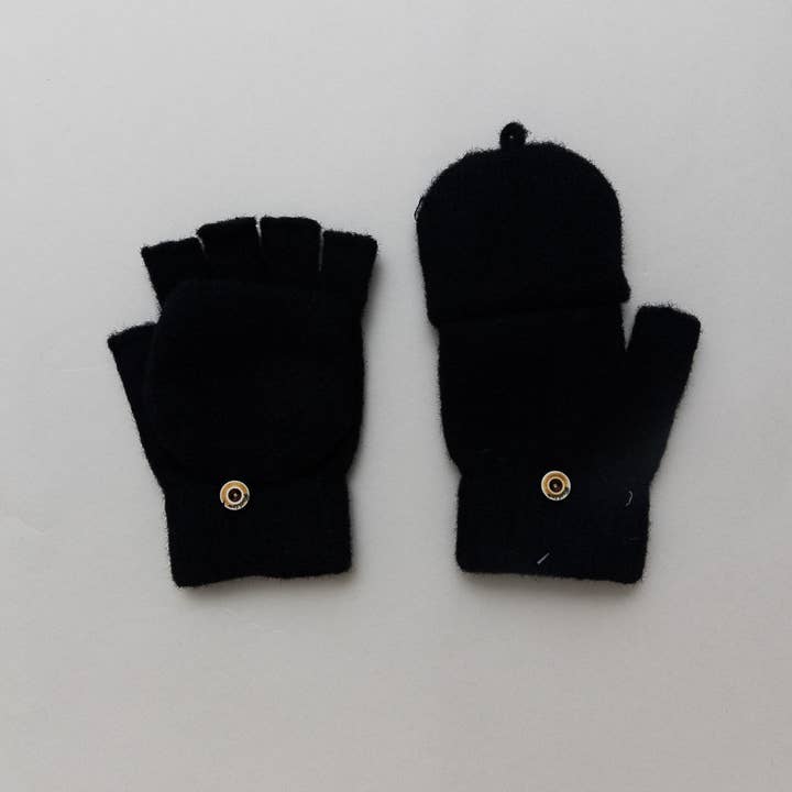Leto Accessories - Wholesale Gloves - Women's - Winter Knit Convertible Fingerless Gloves with Mitten Flap