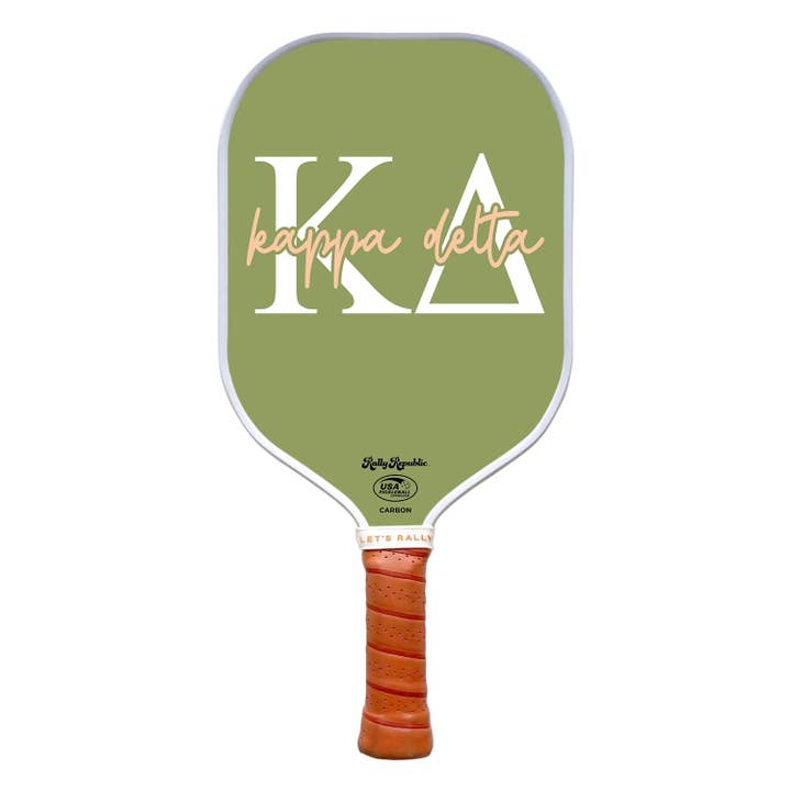 Kappa Delta Pickleball-Paddel mit griechischen Buchstaben, olivgrün (B2B) für den Großhandel von Rally Republic