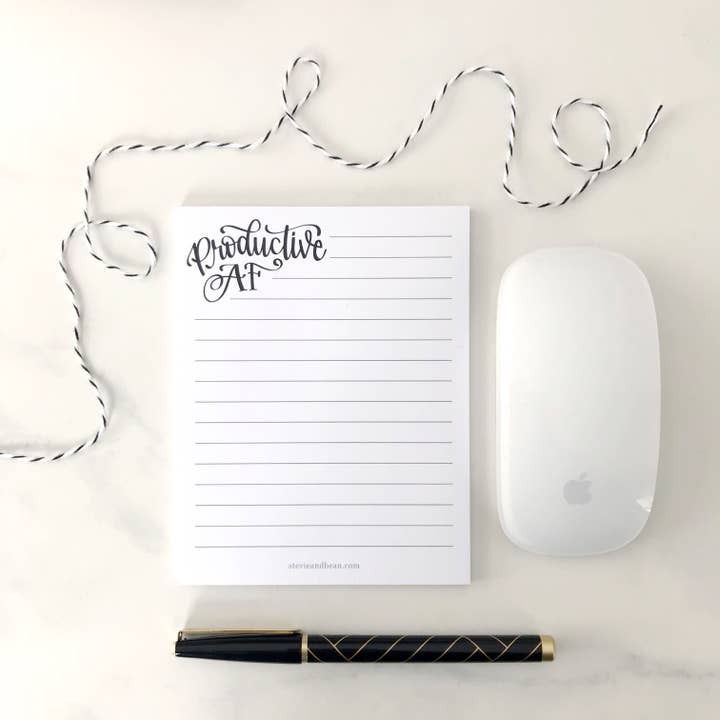 Stevie + Bean Paperie - Wholesale Notepad - Productive AF / Notepad1