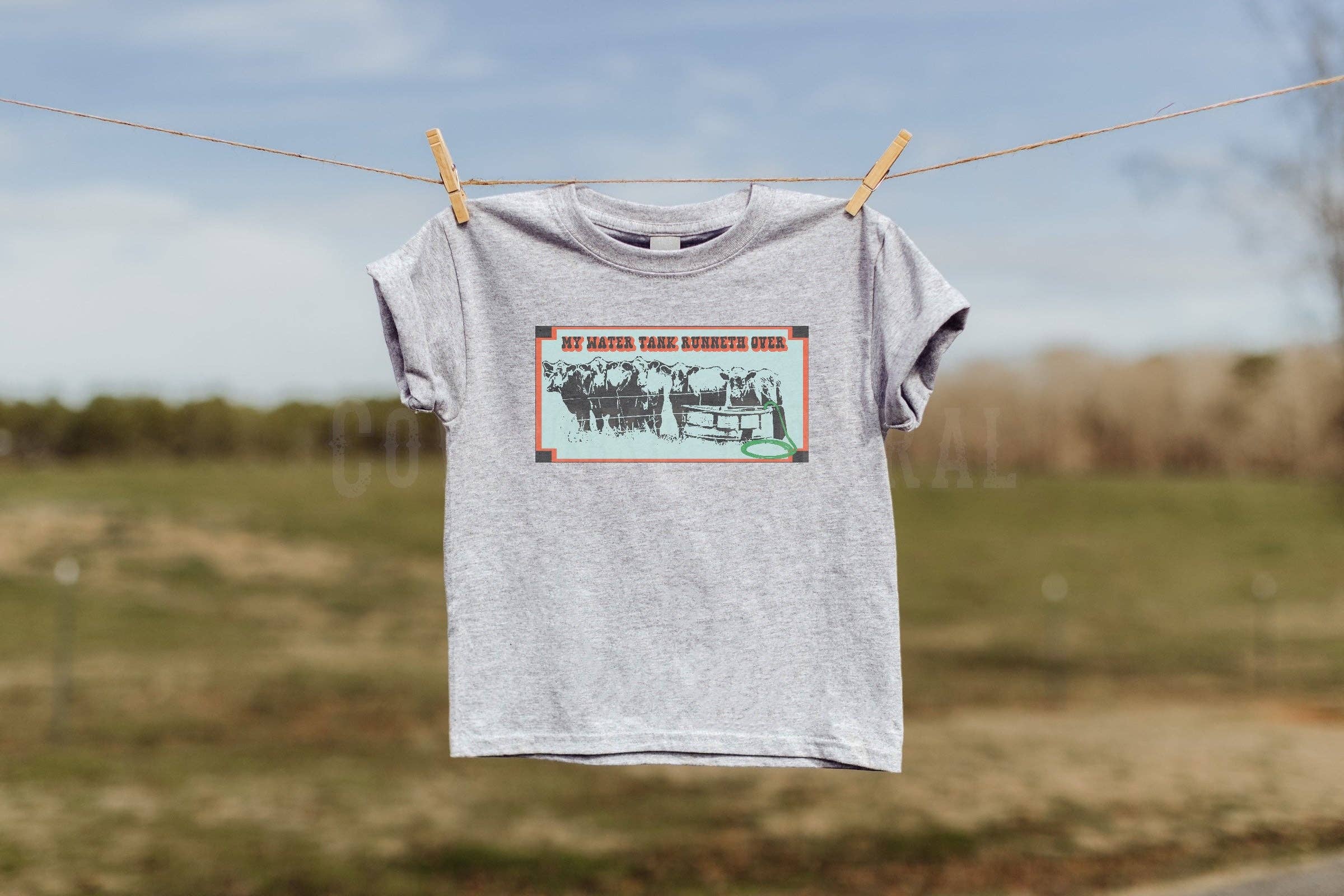 Ash Grey MY WATER TANK RUNNETH OVER YOUTH TEE for wholesale on Faire0