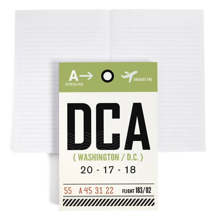 ETICHETTA BAGAGLIO PREMIUM JOURNAL Washington DC, DCA per la vendita all'ingrosso da parte di Lantern Press