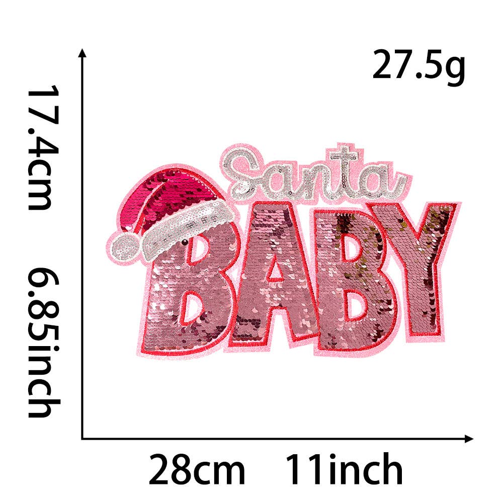 Rosie Posie Patches - Wholesale Patch - Santa Baby Chenille Christmas Iron-On Patch2