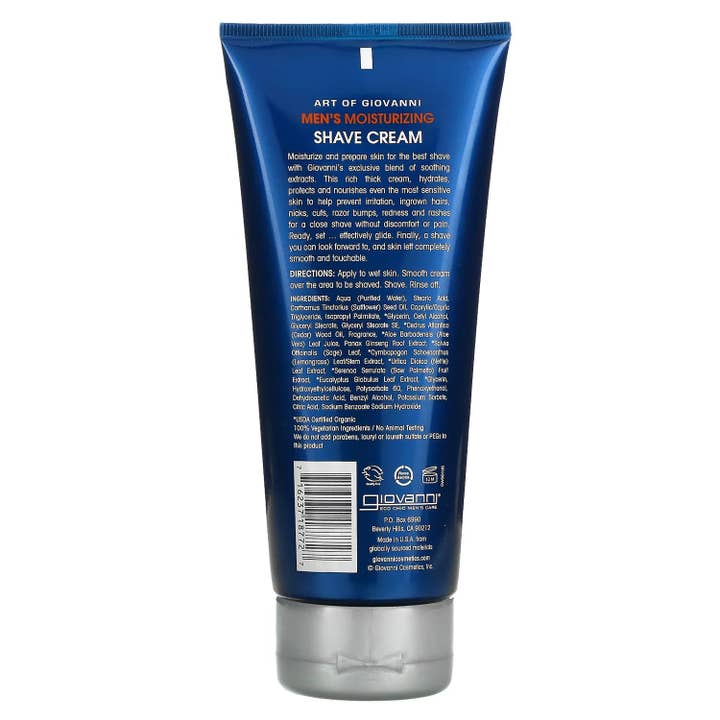KT Supply - Vente Crème à raser – homme - Crème à raser hydratante GIOVANNI MEN, 7 oz1