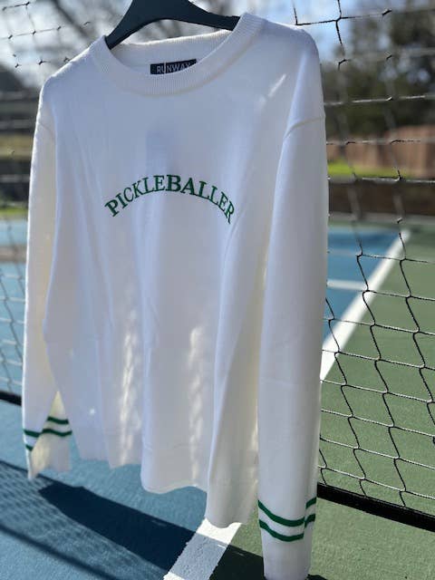 Runway Athletics - Wholesale Sweatshirt - Women's - Pickleball Sweater - Embroidered "PICKLEBALLER"1