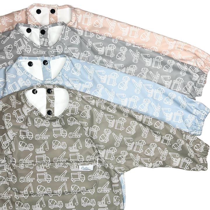 Calla & Friends - Wholesale Bib - Baby - The Grayson Long Sleeve Bib - Construction