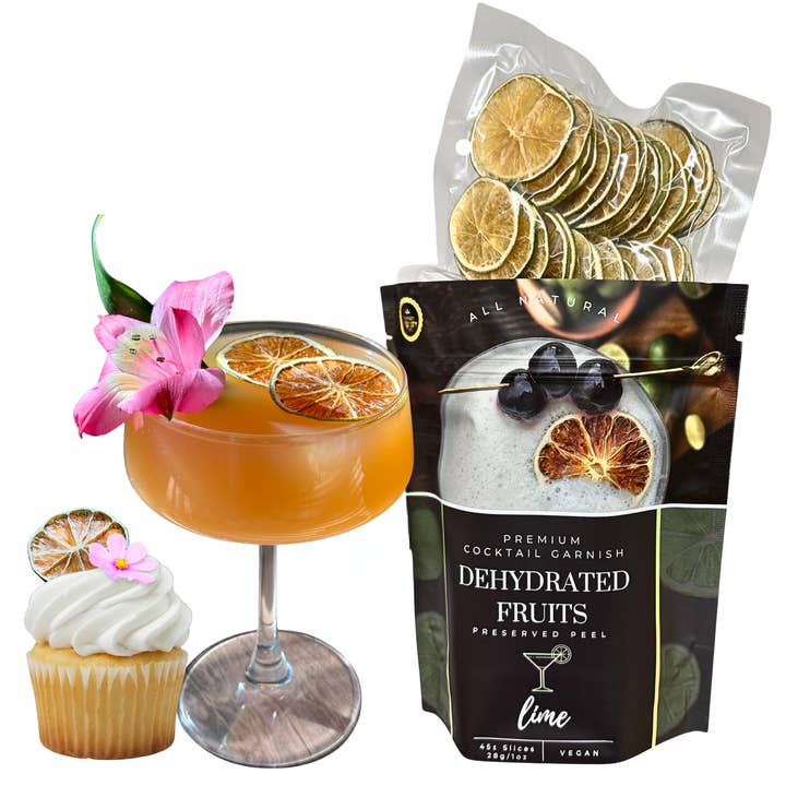 PRESERVED PEEL - Wholesale Dried/Dehydrated Fruit - Dehydrated Lime for cocktails | 45± Slices | DRIED FRUITS for Cocktail Garnishes & More