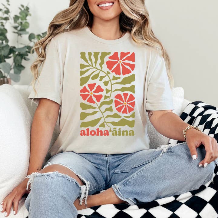 Aloha ʻĀina Floral Tee for wholesale by Aloha Lovely