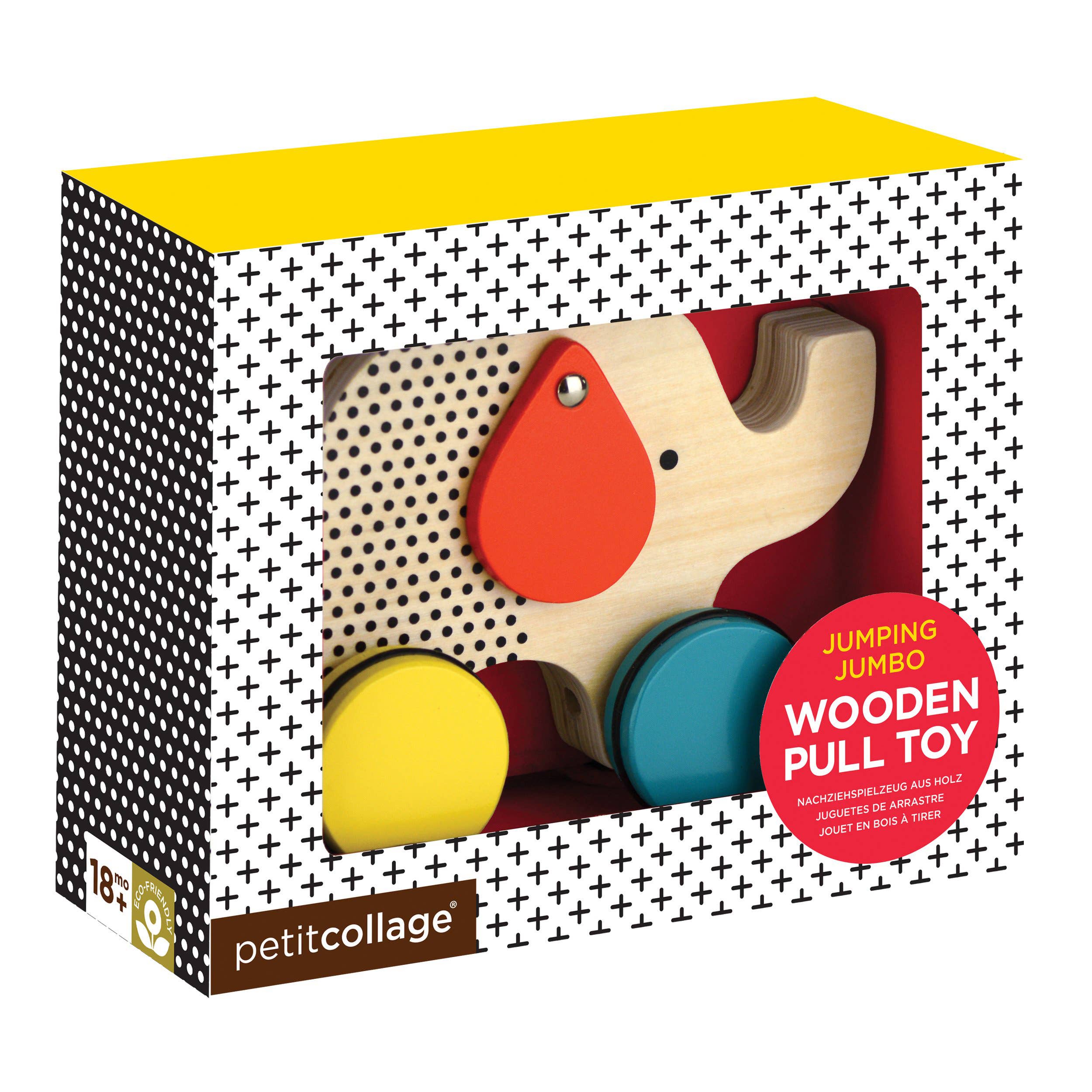 Chronicle Books - Wholesale Wood Toy - Kids - Wooden Jumbo Jumping Elephant Pull Toy1