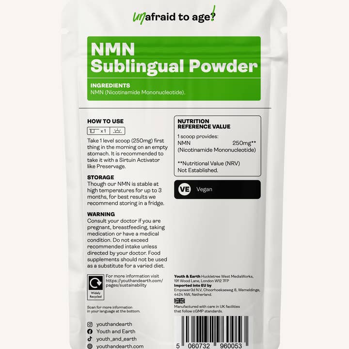 Youth & Earth – wholesale Oral supplement/vitamin – NMN Sublingual Powder