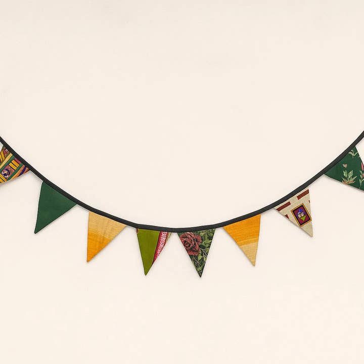 House of Kraft Jewelry & Accessories - Wholesale Bunting/Garland - Upcycled Fabric Bunting | Party Decor | Boho Style Decor4