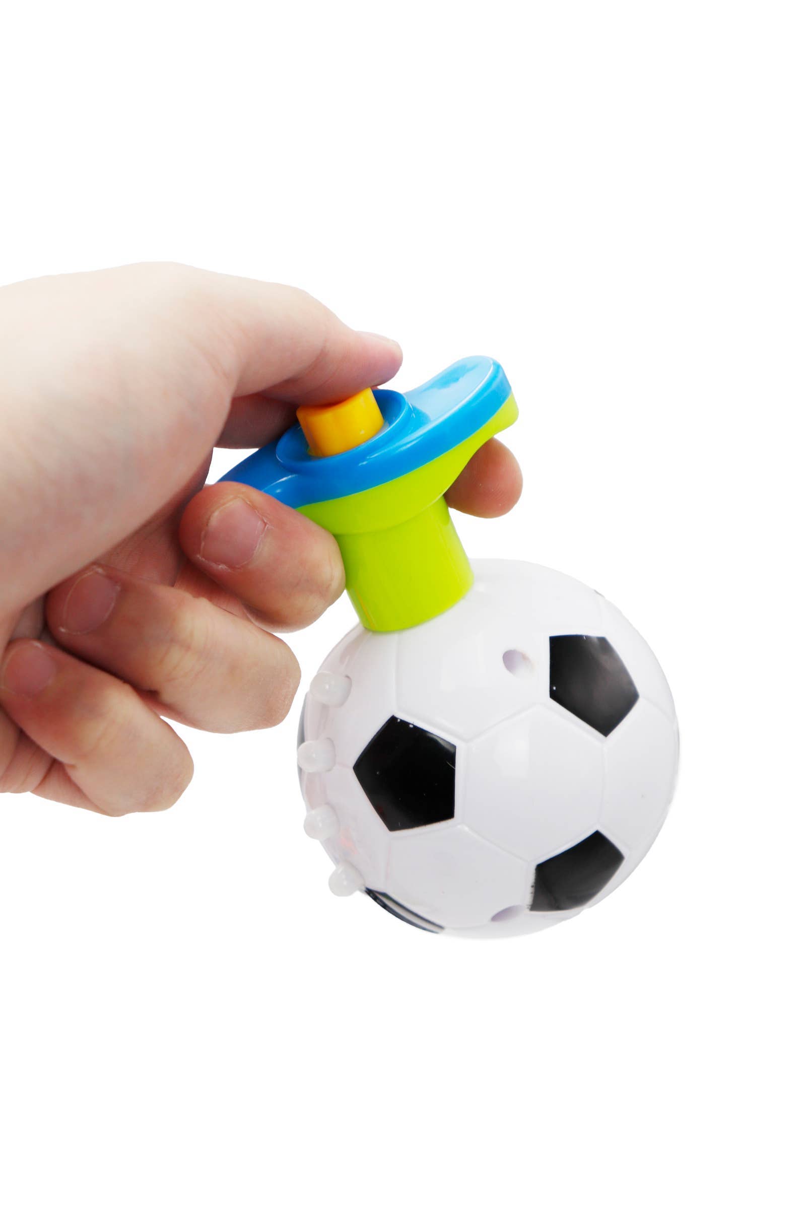 ASSORTED Soccer Football Led Music Playing Spinning Top for wholesale on Faire2