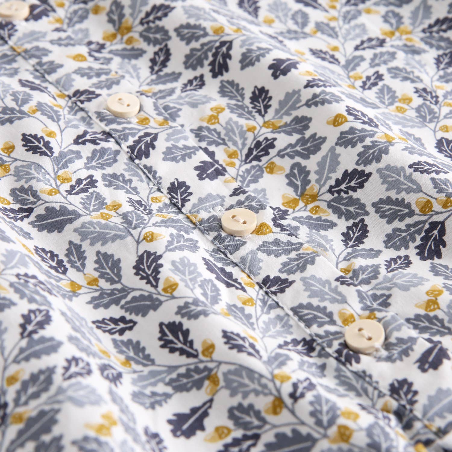 Dadati - Wholesale Dress - Kids - Girl's dress with blue and mustard leaf print5