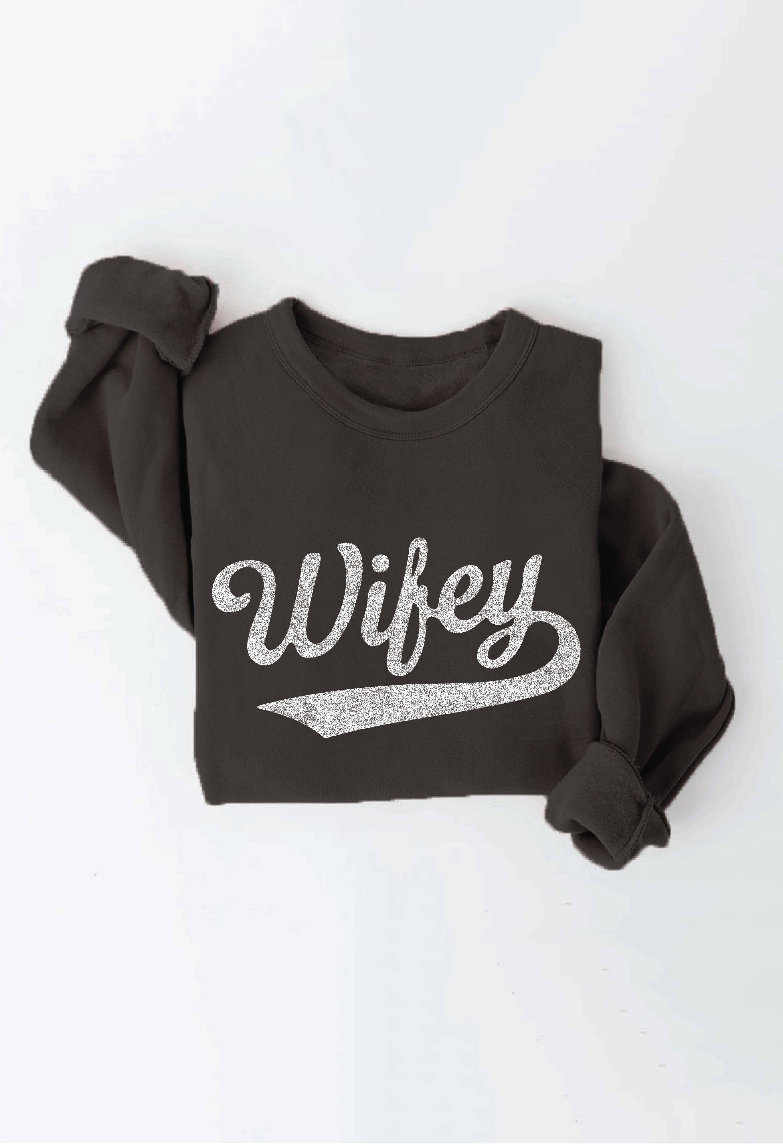 OAT COLLECTIVE - Wholesale Graphic Sweatshirt - Women's - WIFEY Graphic Sweatshirt - Crewneck Design0
