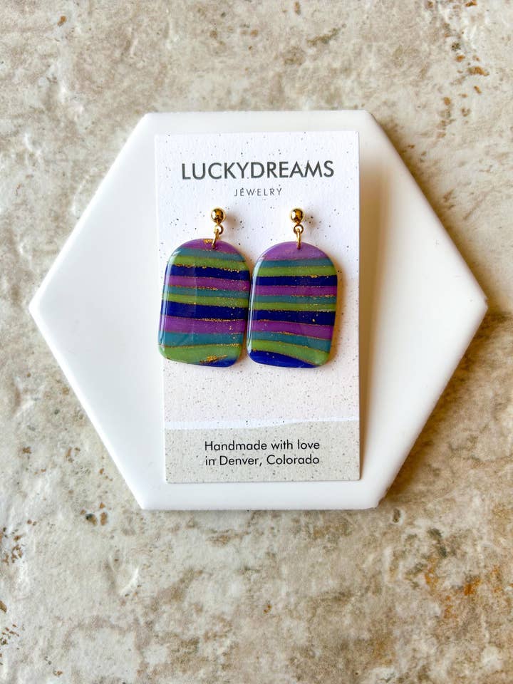 Clay Earrings- The Tiffany- Hypoallergenic- Lightweight - Handmade- Statement Jewelry 1 for wholesale by LuckyDreams