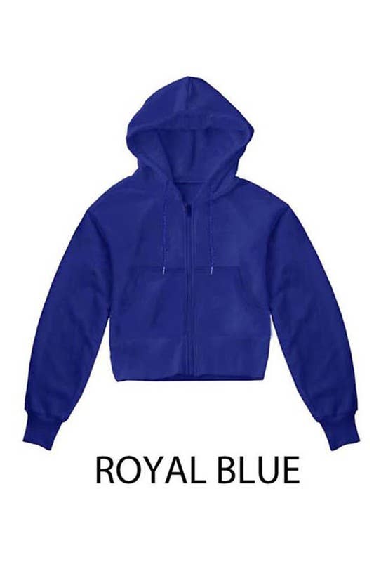 Vanilla Monkey – wholesale Hoodie – Women's – Fleece Oversized Crop Zip up Hoodie5