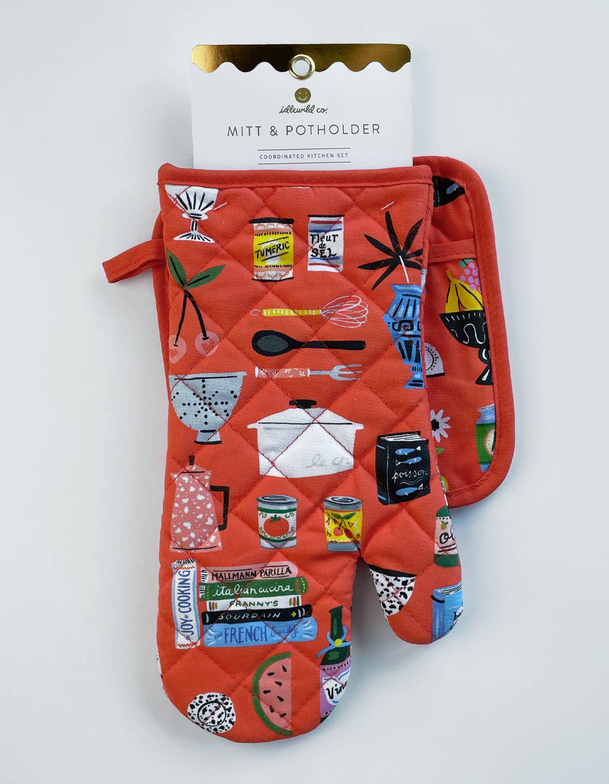 Idlewild Co. - Wholesale Oven Mitt/Pot Holder - Kitchen Shelf Cotton Oven Mitt + Pot Holder Set3