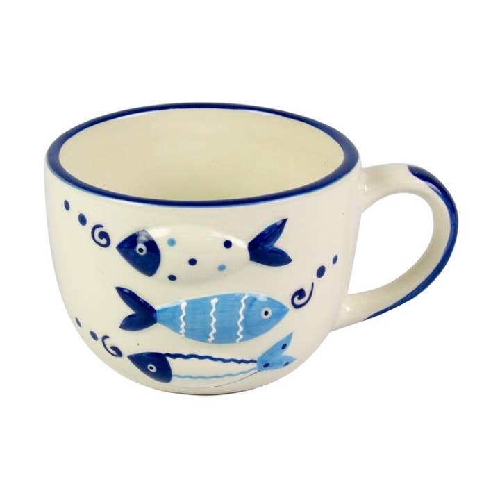 Fish Tales Raised Design Large Cup, 375ml for wholesale by Nauticalia