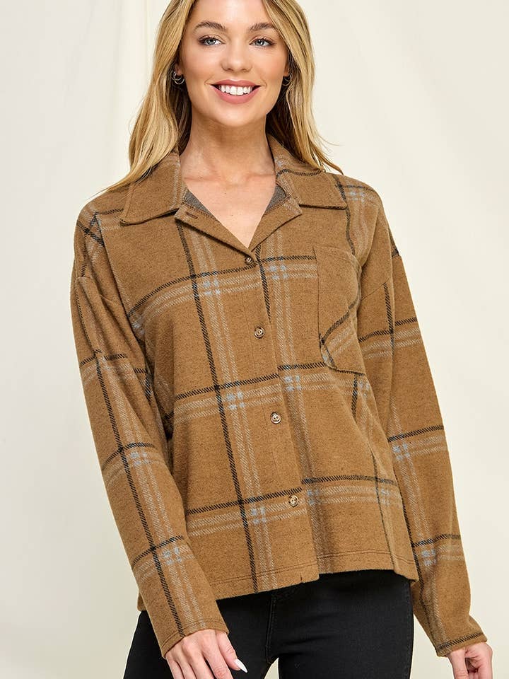 T3124J - Geruite jas voor dames voor wholesale door Chris & Carol Apparel