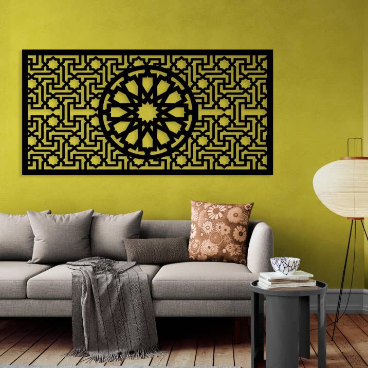 LaMaisonBerbere – wholesale Wall Accent – Spiritual Lotus Wall Decor - Intricate Wood Cutout Panel1