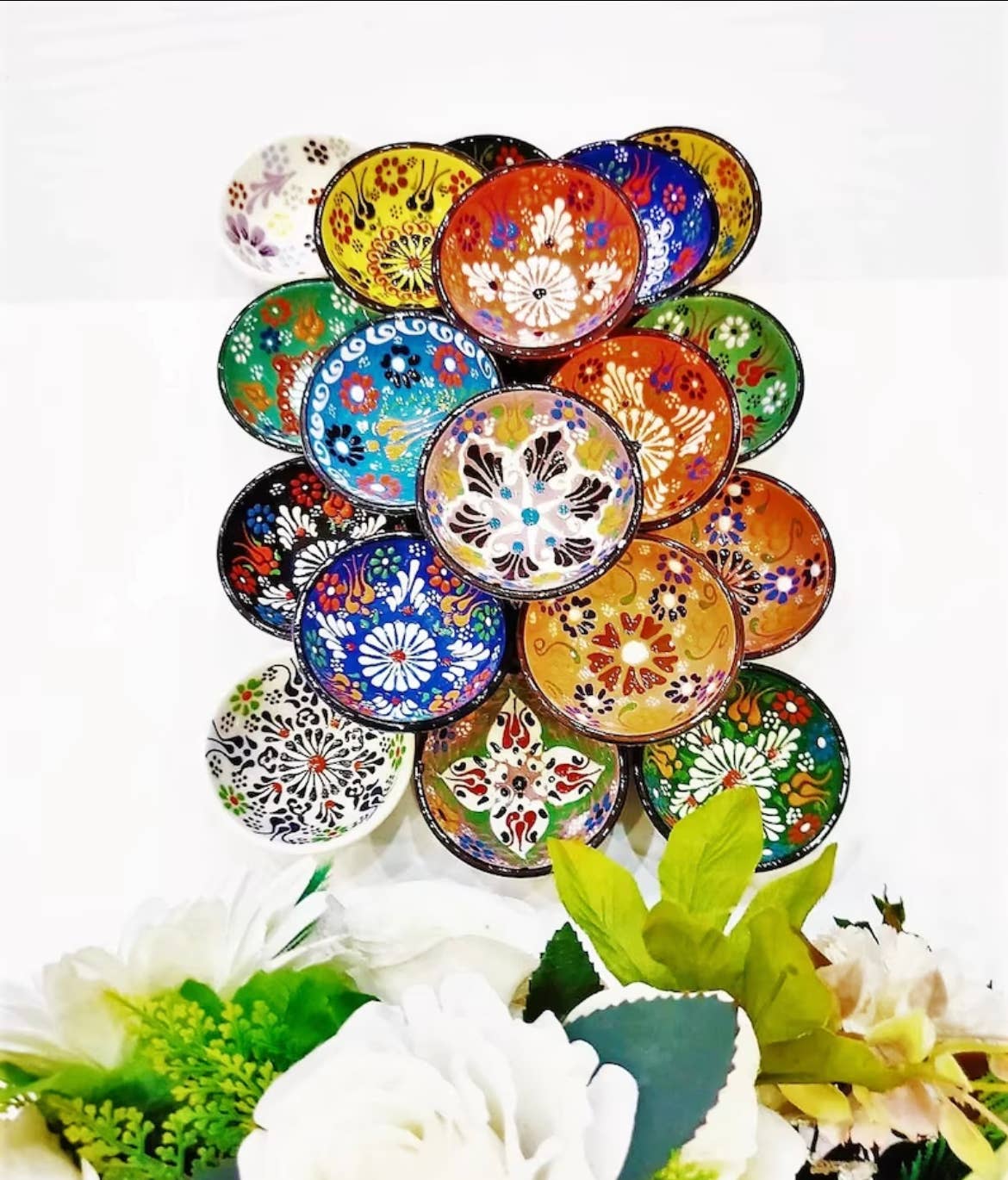 Mediterranean Collection - Wholesale Bowl - Colorful Handmade Ceramic Bowl Bundle - 30 Pcs Assorted1
