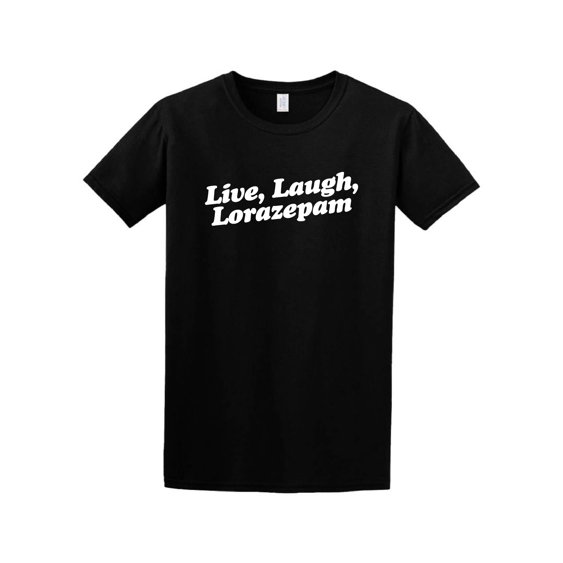 The Little Gay Shop – Engroshandel Grafisk t-shirt - Unisex – Lev, grin, lorazepam - T-shirt0