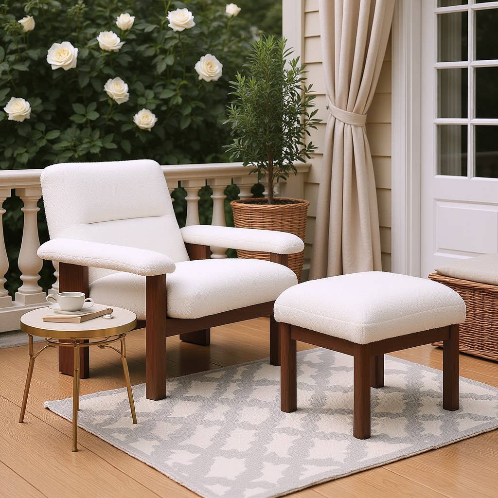 HOMYCASA DESIGN INC - Wholesale Chair - Modern Accent Chair with Ottoman, Lounge Chair with Footrest0