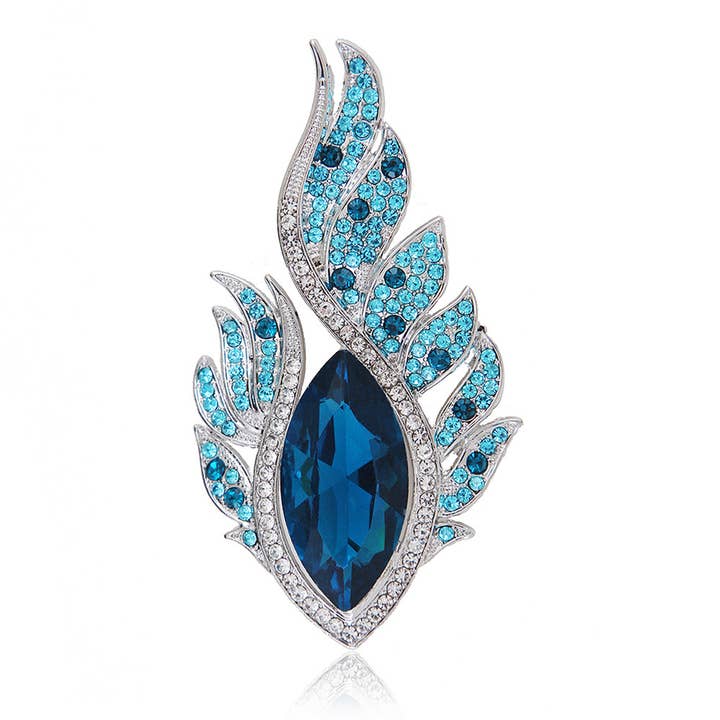 Ole - Wholesale Brooch - Feather Eye Crystal Rhinestone Brooch Pin