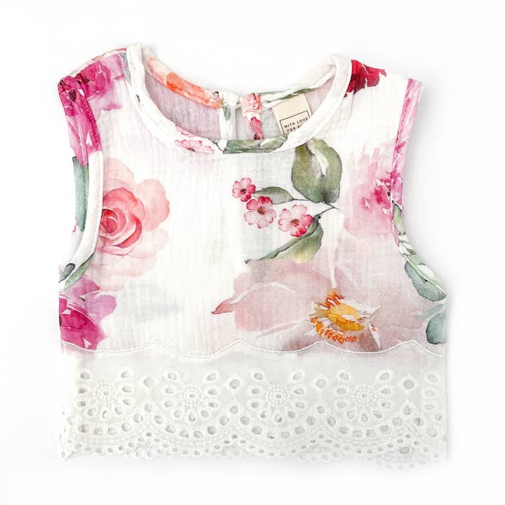 With Love for Kids - Wholesale T-shirt – Kids - COTTON MUSLIN Lace Top - SADIE0