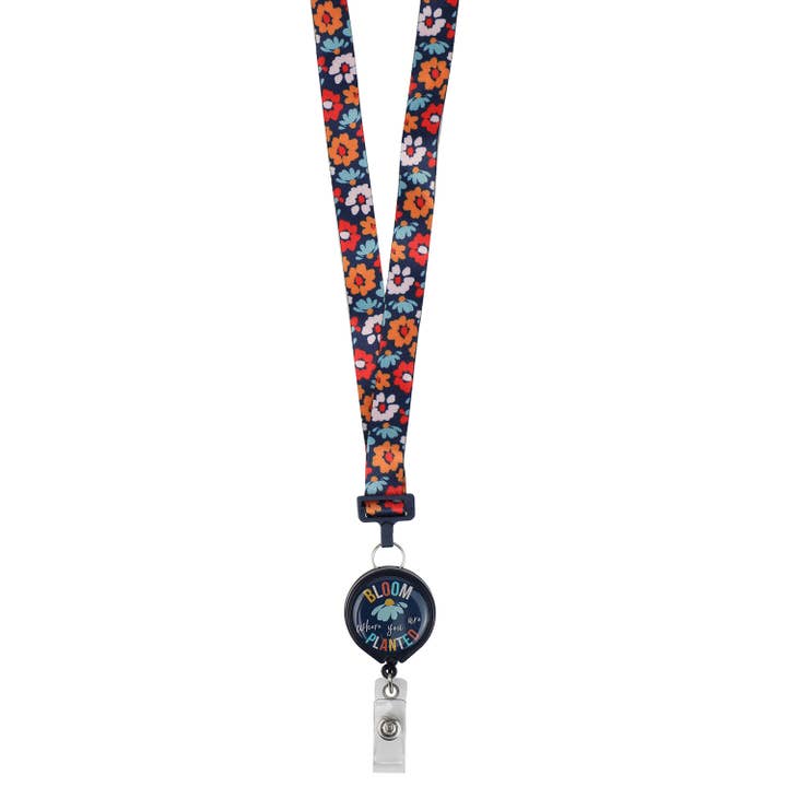 Bonitas International - Wholesale Lanyard - Women's - Bloom Where You Are Planted Ribbon Lanyard with Badge Reel1