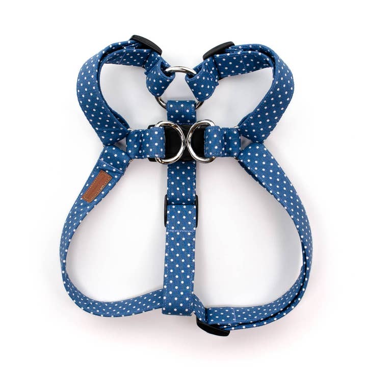 Denim Polka Dot Sele för wholesale av Puddle Jumper Pups