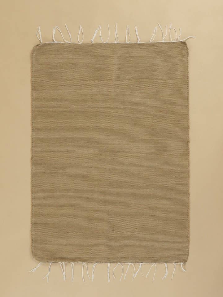 Cotton Handwoven Rug in Sand Beige - Small for wholesale by SŪQ